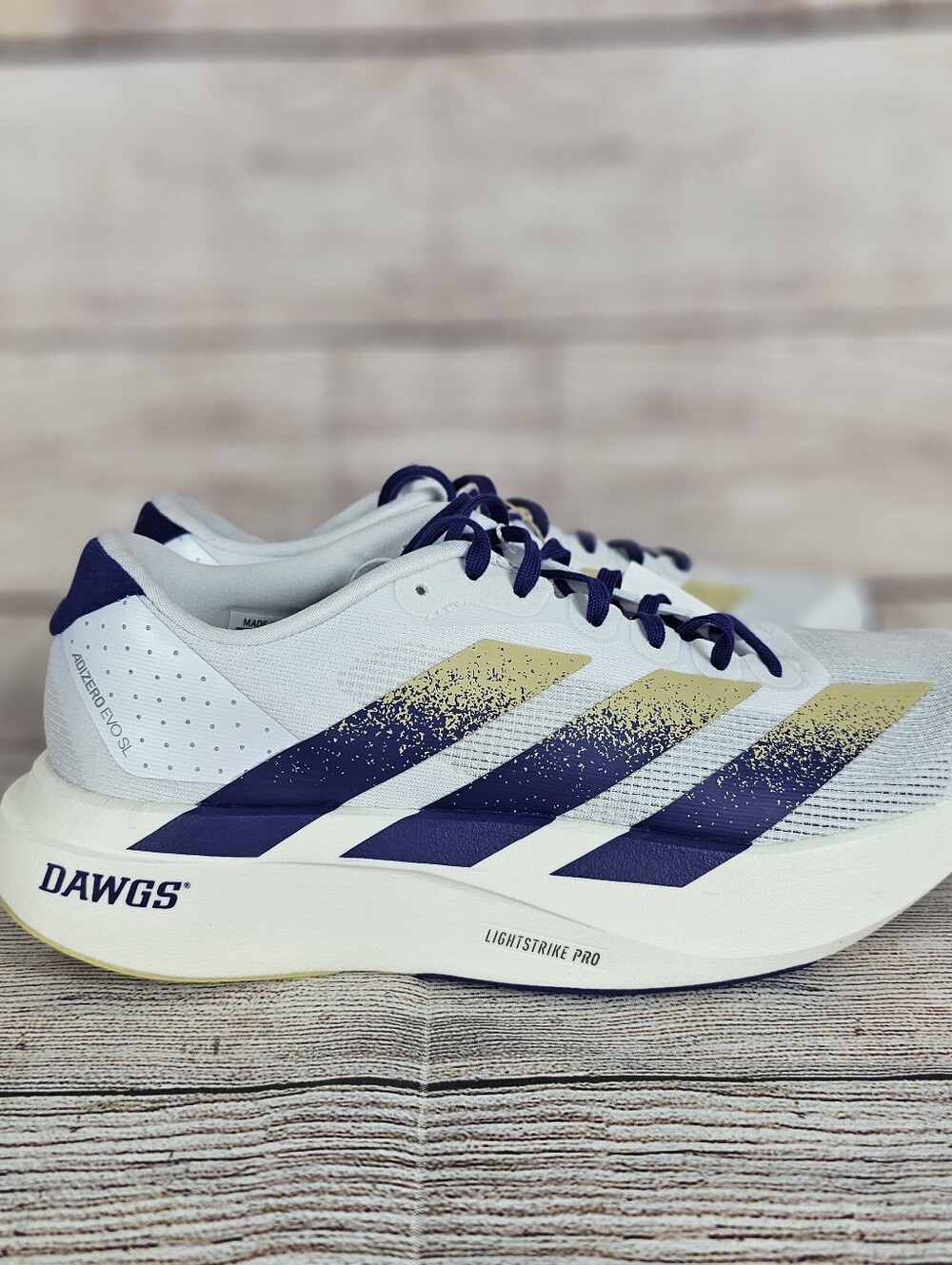 Adidas Adizero Evo SL Washington Dawgs White Purple Mens Size 6.5 JQ4578 NWOB
